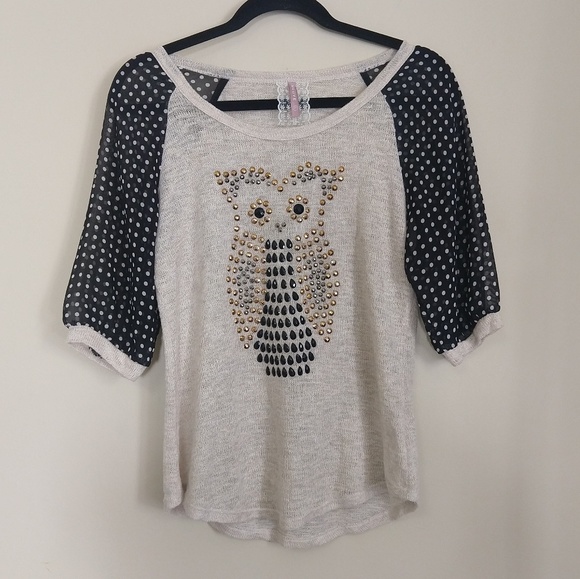 Anthropologie Sweaters - Anthropologie Mauve Owl Knit Blouse Large